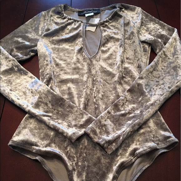 modish one Other - 💕NWT Champagne Taupe Velvet Bodysuit